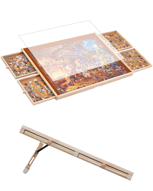 Tilted Jigsaw Puzzle Board - 1000 Pieces - Plastic Cover