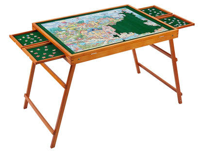 Foldable Jigsaw Puzzle Table with Drawers and Cover - 1500 Pieces