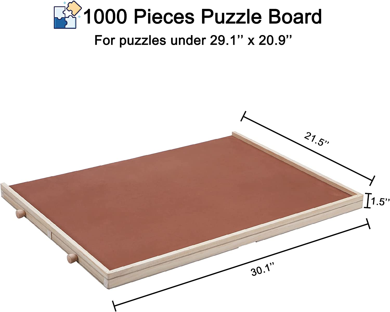 YISHAN Wooden Jigsaw Puzzle Board Table for 1000 Pieces with Drawers and  Cover